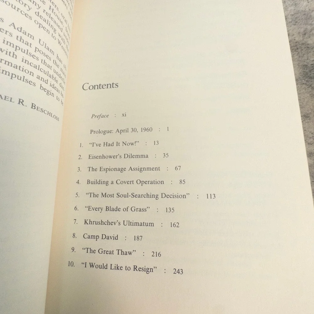 Mayday Michael Beschloss Eisenhower Khrushchev U-2 Affair Hardcover History Book